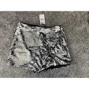 Stradivarius Sequin Mini Skort Silver NEW Large Festival Concert Swiftie